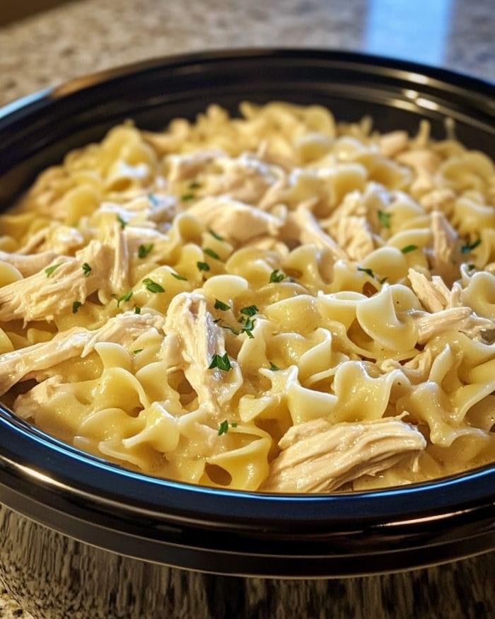 Slow Cooker Amish Chicken and Noodles Recipe TrendsNews99
